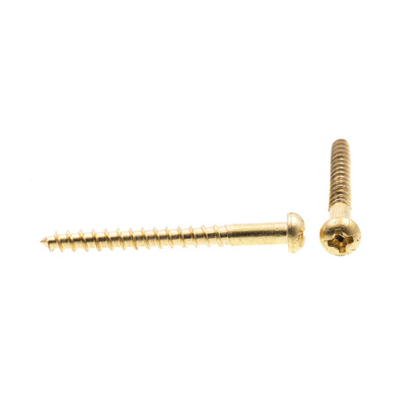 Prime-Line Wood Screw, Round Head, Phillips Drive #6 X 1-1/2in Solid Brass 25PK 9207499